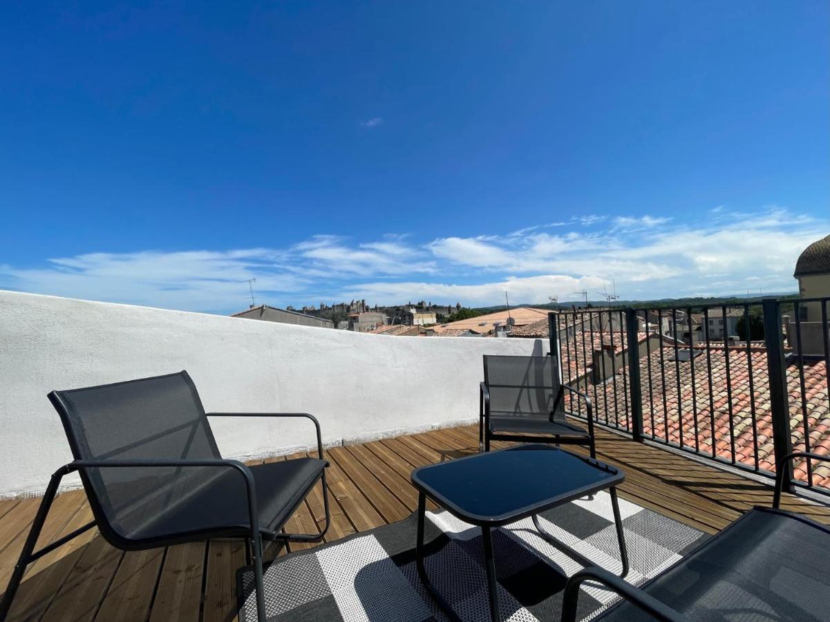 Rooftop N°38 - Rooms Et Studios - Vue Cite Medievale Carcassone Exterior photo